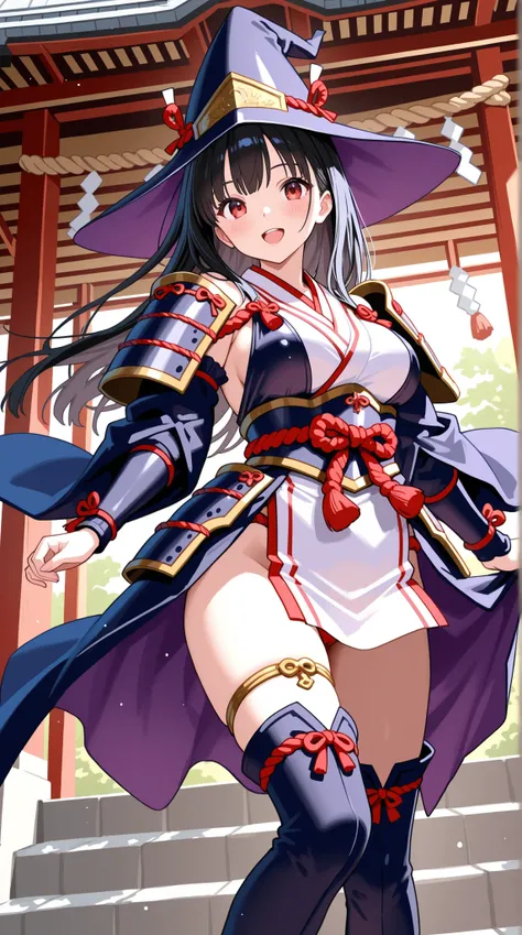 womanhood, Shrine Maiden Warrior, Witch Costume Wind Armor, Shimenawa Belt , shimenawa garter ring, Japanese Fantasy Art,