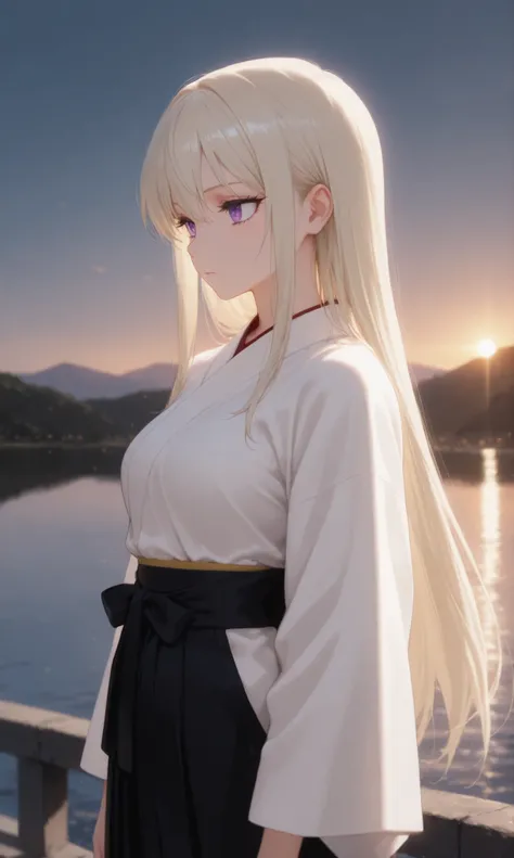 masterpiece, newest, Best Resolution, HD Quality, good lighting, safe. beautiful, adult, anime, good anatomy, . Long hair to the back, light ash blonde hair. purple eyes, dark eyelashes, piel clara, slim build, Medium Breasts Size D. woman is 20 years old,...