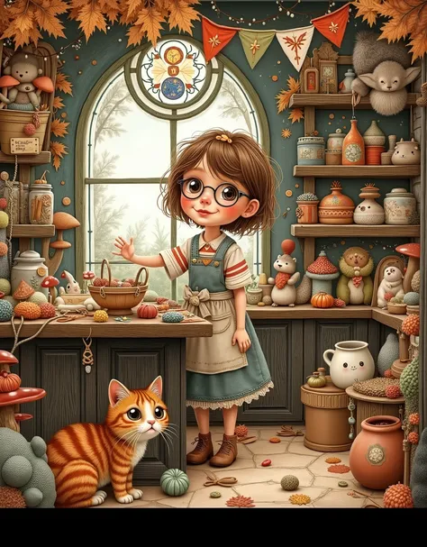 A cheerful little needlewoman stands behind the counter of her fabulous cute shop, surrounded by a charming chaos of creativity. Her shop looks like a house of cheerful dwarfs: the walls are painted in warm pastel colors, and the carved shelves are strewn ...
