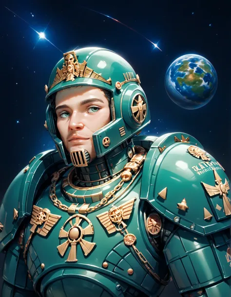 score_9, score_8_up, score_7_up, score_6_up, score_5_up, score_4_up, (masterpiece, best quality:1.2), highly detailed, illustration, solo, 1 men, (((space marine from Warhammer 40k))), (((detailed space marine))); green armor, chapter dark angels, 