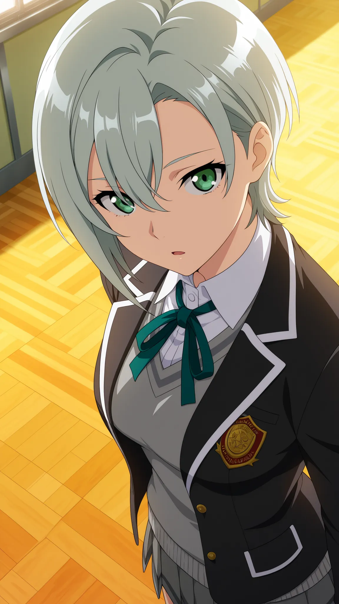 yukishiro mari,SCHOOLGIRL STRIKERS
High quality , best quality , masterpiece, High Resolution , anatomically correct,screencap,anime coloring
1girl, Cool woman,adult,
, gray green hair,green eyes , asymmetrical bangs , hair between eyes ,short hair,breas...