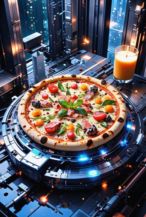 Futurestic pizza in 2325 year