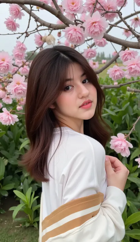  16k, best image quality, highest resolution, Best Quality, surrealism, masterpiece, High detail, Textured skin - Multiple awards, RAW, f/1.2, Nikon, Fujifilm, movie light effect that won't light up, Like a scene from a movie, 1 girl,flower, cherry blossom...