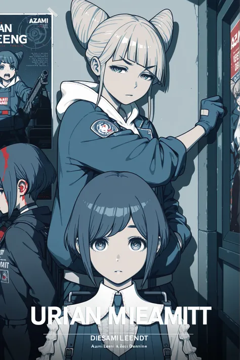 Masterpiece, front, upper body, two people, Azami, Jasmine, Urban Legend Dismantling Center fan art, poster, action pose