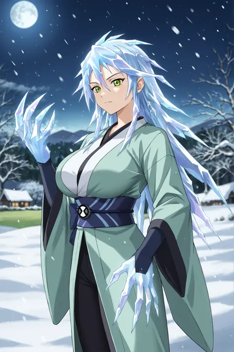 masterpiece、high quality、high quality de imagen、detailed face, detailed fingers, (masterpiece), ( perfect for everyone ),high quality、high image quality、detailed face, (masterpiece), (perfect-all),score_9, source_anime,Shirayuki Mizore, zPDXL3, (ice hair, ...