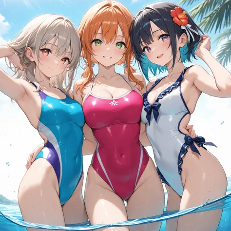 三人の海水浴 SDXL v1.0
