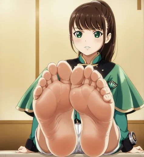 senahayami, ,brown eyes, long hair, ponytail,senauniform, green eyes, white shorts capelet,, senasports Buruma,,feet,feet, senasports Buruma,,senauniform, green eyes, white shorts capelet,,senahayami, ,feet,スコア_9, スコア_8_アップ, スコア_7_アップ, スコア_6_アップ, ソース_アニメ, ...