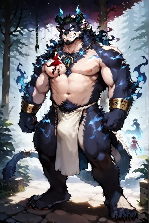 enigmatic oriental beast,Long Black Hair,red dress,     in the dark forest     ,very spooky atmosphere,Evil spirits are following