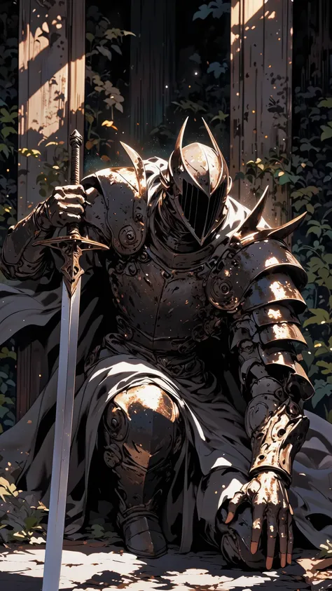 study knight kneeling on the ground Clay with a sword in hand, craig mullins reflection, pino daeni and dan mumford, Dark Soul Art, fallen knight, sylwang sarrail, craig mullins dark key, gillem h. Bubble cup, Amazing Details, สไตล์ Craig Mullins, Dark Sou...