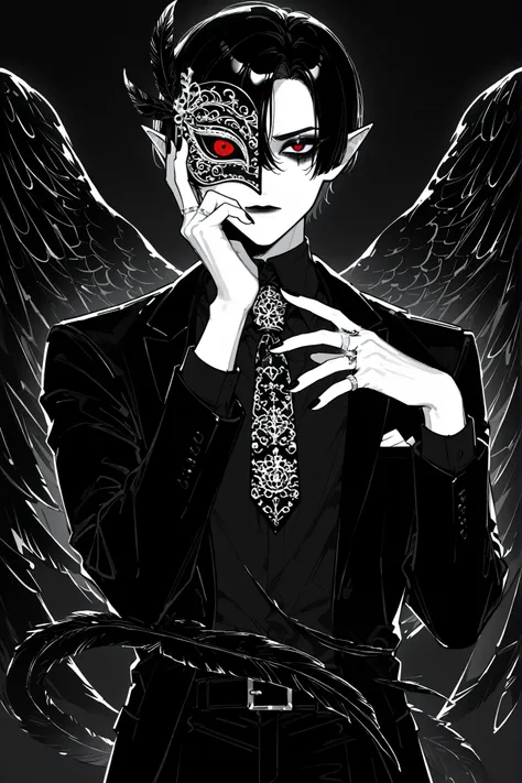 (boy character/MIDDLE AGE MAN/male bodybuilding) The crow beastman (MALE CHARACTER WITH MALE BODY TYPE). The tall mighty man broad-shouldered with masculine features. He has white skin. He has dark makeup on his face in the form of a stripe in the eye area...