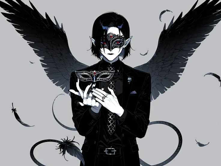 (boy character/MIDDLE AGE MAN/male bodybuilding) The crow beastman (MALE CHARACTER WITH MALE BODY TYPE). The tall mighty man broad-shouldered with masculine features. He has white skin. He has dark makeup on his face in the form of a stripe in the eye area...