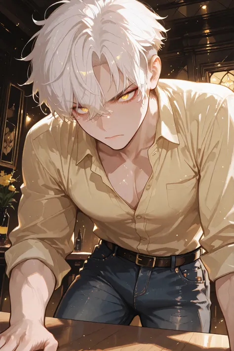 masterpiece, best quality, amazing quality, niji style, gothic style, hyper-detailed, newest, very aesthetic, solo, 1man, detailed eyes,anime eyes,high detail eyes,multicolored iris,detailed iris, muscular chest, masculine, tall, mature, fit, short hair, m...