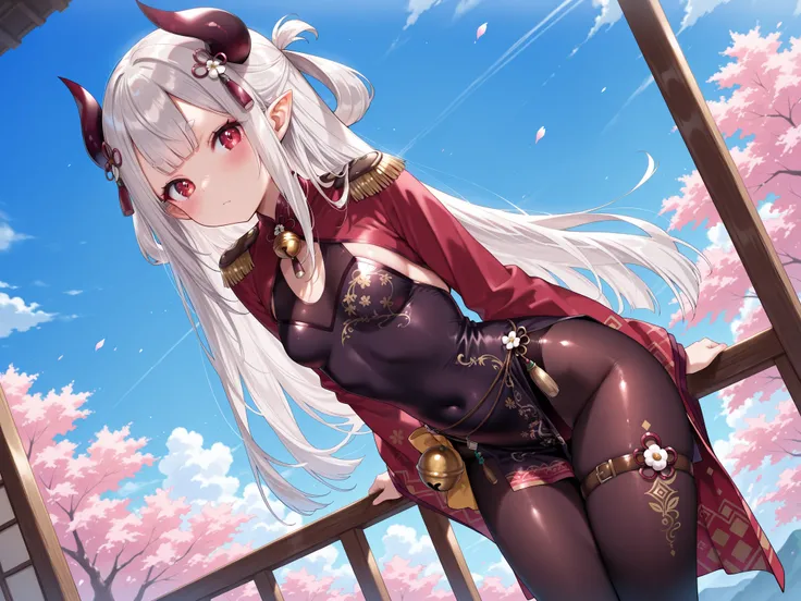 solo,masterpiece,best quality, amazing quality, highres, absurdres, very aesthetic, high resolution, ultra detailed, perfect details,(masterpiece, detailed:1.2),nijinaraka,small breasts,red eyes,diamond-shaped pupils,symbol pupils,short eyebrows,grey hair,...