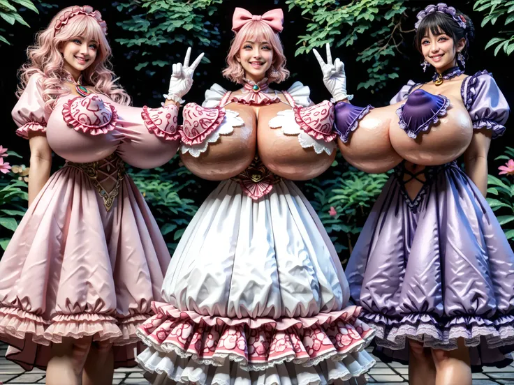 prompt: score_9, score_8_up, score_7_up, realista, Photo, detailed of the face and eyes,  REST
(From the side:1.4), front view from below,
masochistic smile:1.3, (a full body girls, 3 girls  :1.5),  
 Beautiful Japanese girls, 
 very nice,  gentle expressi...