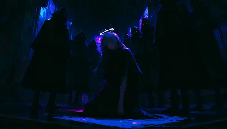 (Jinwoo from Solo Leveling:1.5), standing in a narrow dystopian Tokyo alley, cyberpunk style, futuristic neon haze, partially turned with his back to the viewer, looking intensely over his shoulder directly at the viewer — a gaze cold, heavy, full of meani...
