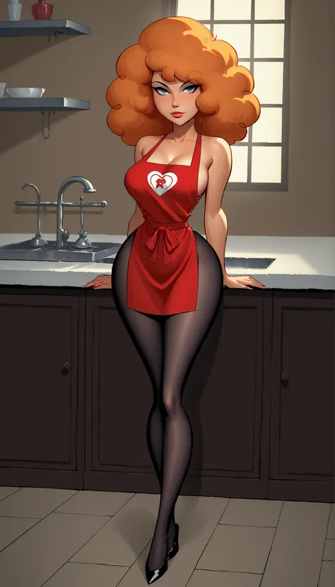  Sara Bellum, ( PowerPuff Girls),  red haired hair, A girl, Alone, high resolution, looking at the spectator, 8K, perfect face, full body, Big breasts, slim waist, large hips, mujer sensual, Waifus, hot, ecchi, hentai,  Sexy Cartoon , drawing, anime style,...
