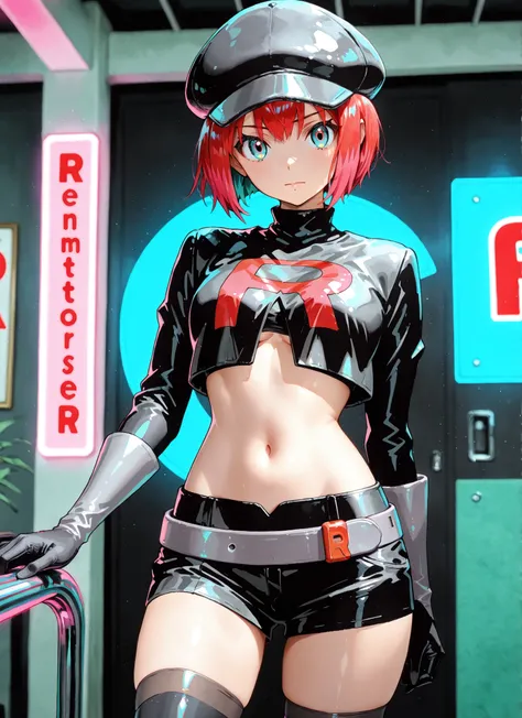 1girl, amate yuzuriha,short hair,red hair,multicolored hair,aqua eyes,multicolored eyes,brightly colored pattern,depth of field, fake traditional media, Picturesque, Impressionism, masterpiece, high score,  Great score , very high resolution highlights (ma...