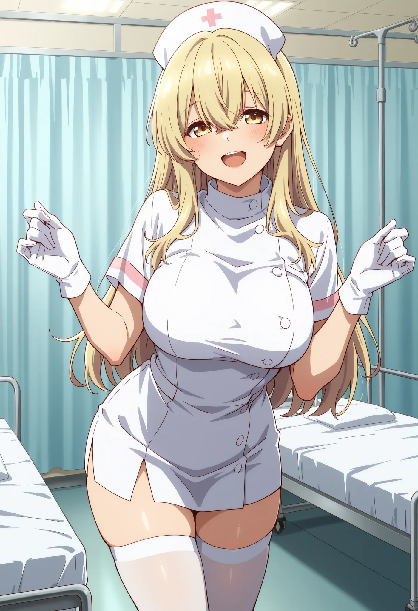 Score_9, score_8_up, score_7_up, source_anime, kana higa, solo, long hair, bangs, blonde hair, hair between eyes, yellow eyes, large breasts, (best quality), (high quality), {masterpiece}, extremely delicate and beautiful, ultra-detailed, beautiful detaile...