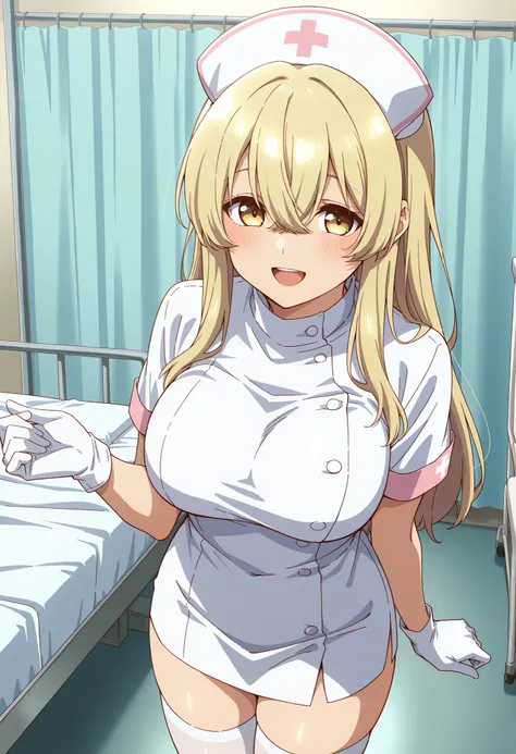 Score_9, score_8_up, score_7_up, source_anime, kana higa, solo, long hair, bangs, blonde hair, hair between eyes, yellow eyes, large breasts, (best quality), (high quality), {masterpiece}, extremely delicate and beautiful, ultra-detailed, beautiful detaile...