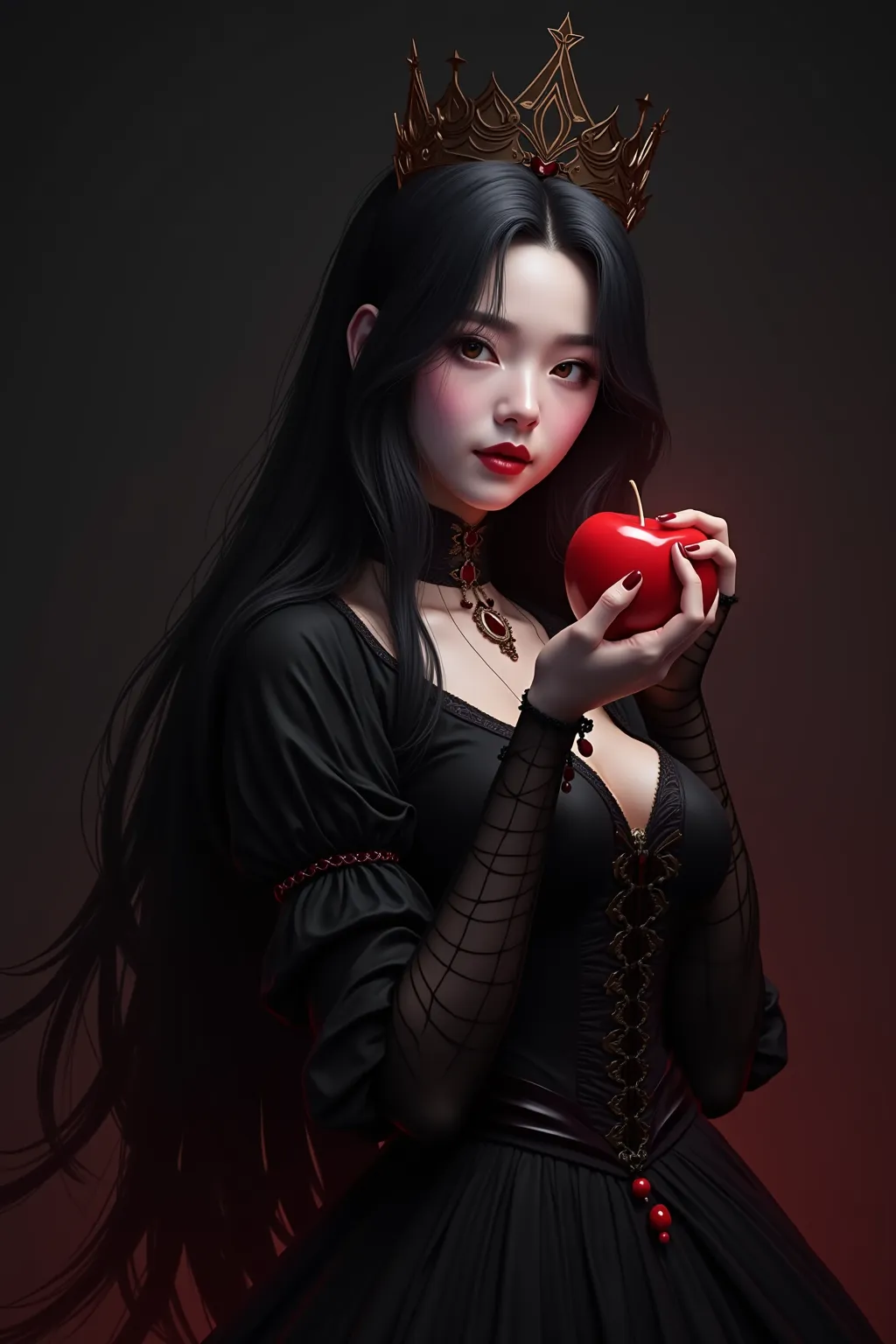 红苹果上的蝰蛇女王