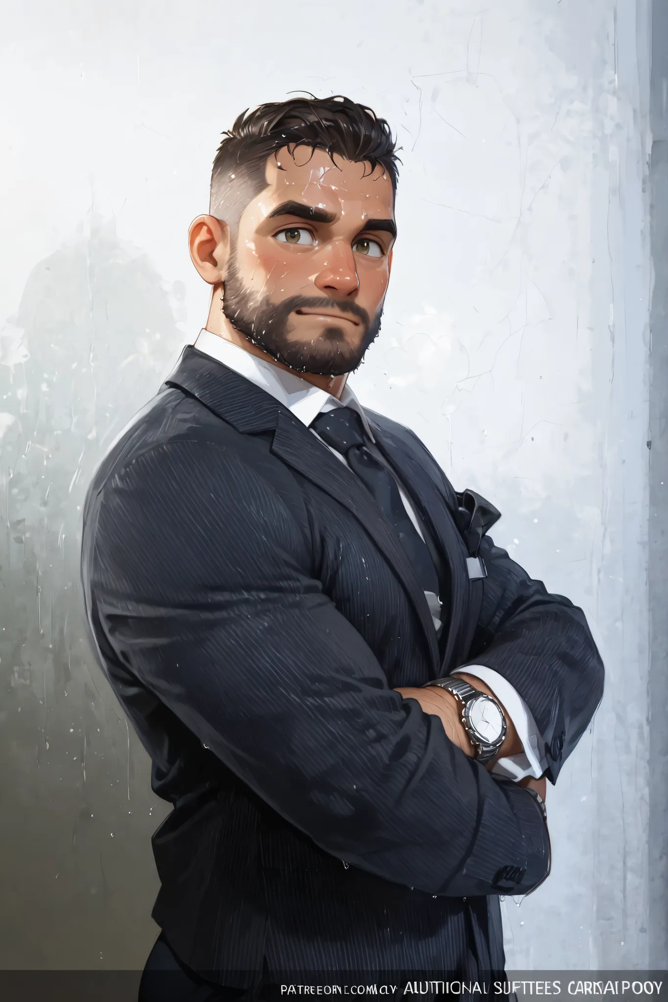 Masterpiece, best quality, male, huge ass, huge beefy muscular, gay men, handsome face, thick body, huge chest, big chest, shiny , cartoon anime, perfect eyes, man, bara, perfect body, perfect anatomy, , perfect cock, , masculine, hairy, big , big body, ke...