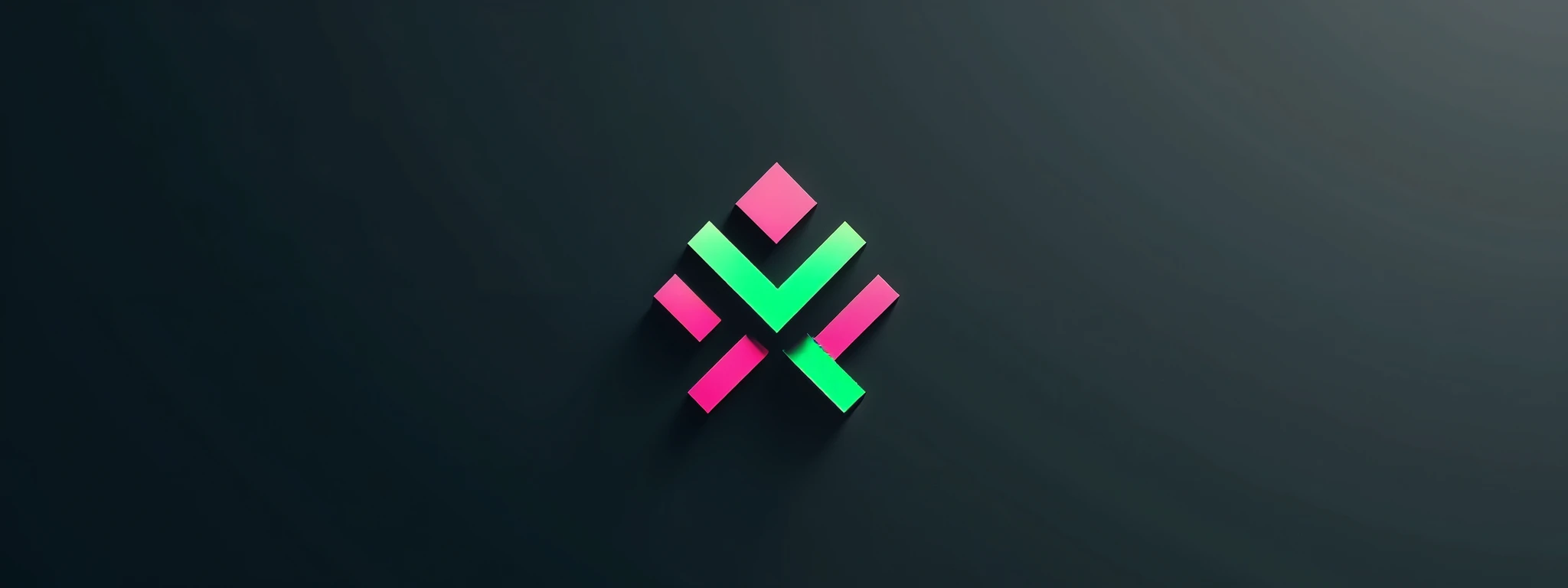 Design a logo for me using green, black, pink, and white, with black and green as the primary colors and pink  as accents.