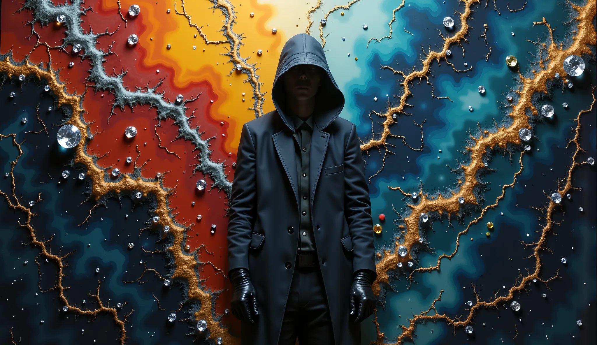 Red,Green,Blue, Mysterious neighbors. Is he a secret agent? Or is it a spy? Or maybe a scientist? *-* Hey, is this a basement or a bedroom? What is it?