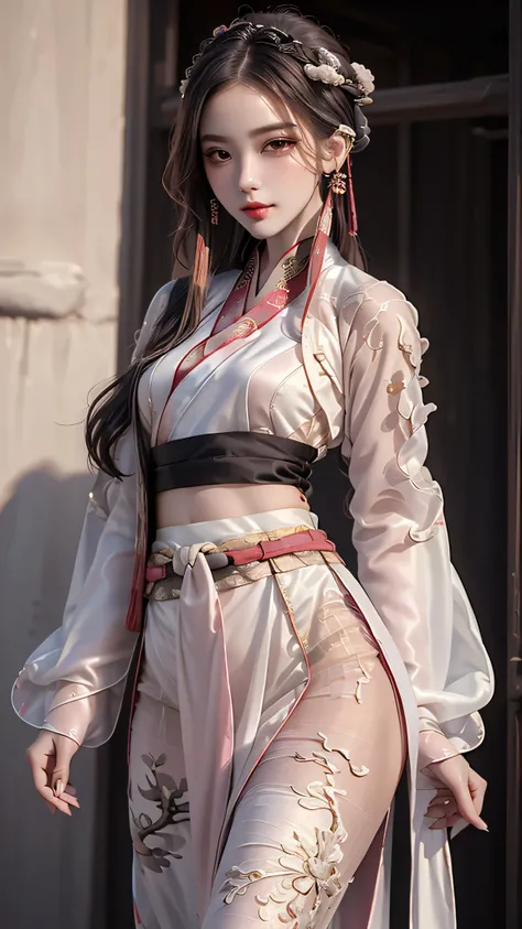 (Top Best quality, 16K, Masterpiece: 1.7)), Clear focus: 1.2, 1girl, Perfect Figure: 1.3, Slim Abs: 1.1, Extremely detailed CG8K painting, high color, Extremely high color saturation, All colors are deepened, painting, graffiti art, central composition,  f...