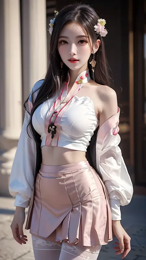 (Top Best quality, 16K, Masterpiece: 1.7)), Clear focus: 1.2, 1girl, Perfect Figure: 1.3, Slim Abs: 1.1, Extremely detailed CG8K painting, high color, Extremely high color saturation, All colors are deepened, painting, graffiti art, central composition,  f...