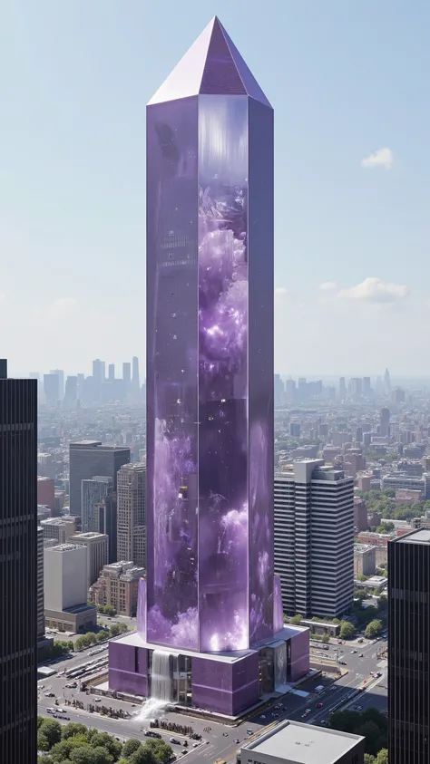 A skyscraper in modern-day New York City is made entirely out of a translucent quartz crystal. It is 200 feet tall and is hollowed out to make the structure in just one piece. Found far inside the earth, this quartz crystal point is an amethyst variety and...