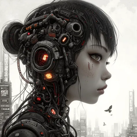 high quality, 8K Ultra HD, A beautiful double exposure that combines an harajuku cyberpunk goddess silhouette with sunset coast, sunset coast should serve as the underlying backdrop, with its details incorporated into the goddess , crisp lines, The backgro...