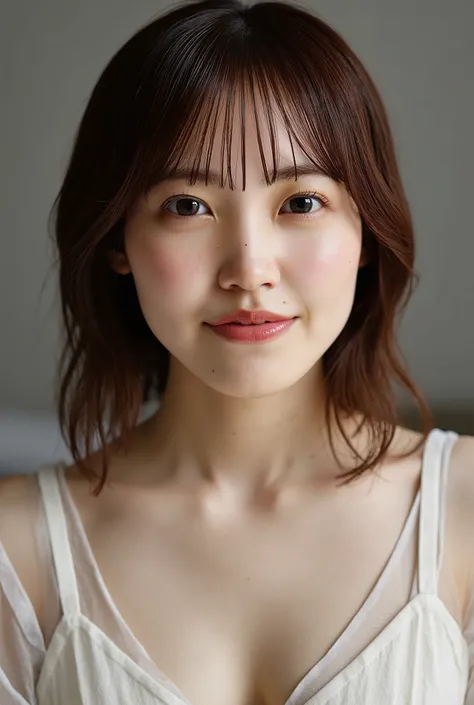 "Breathtakingly beautiful、A woman with perfect porcelain-like skin, She's wearing 、Deep and captivating eyes, and richly flowing hair. she has a perfectly symmetrical face, High cheekbones, And big lips. Her expression is graceful and mysterious, soft, kin...