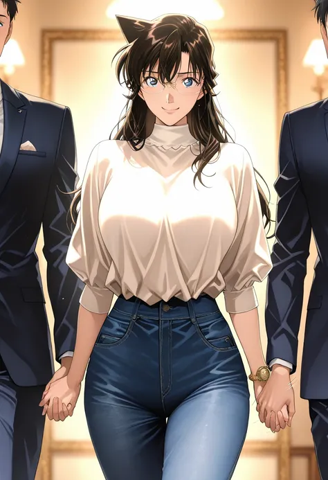 (masterpiece, top quality, ultra high resolution, Super Detailed), (anime style painting style, 1990s style,    beautiful    illustration, perfect lighting, Natural Light, depth of field, Beautiful Detailed Hair, (  beautiful  ly trimmed long hair), Very d...