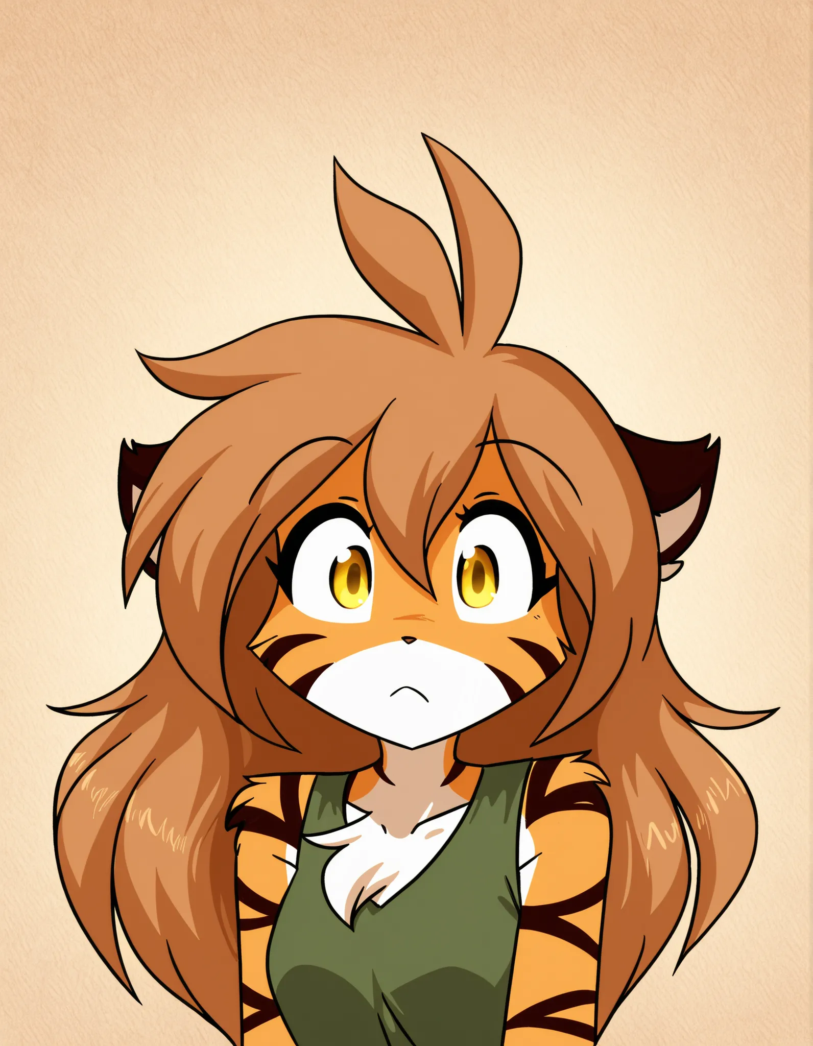 style1, style2, style3,, masterpiece, best quality, very aesthetic, 1girl,, furry, solo, flora-twokinds, flora_twokinds,, tiger, striped fur, keidran, yellow eyes, anthro, runesword,, green shirt