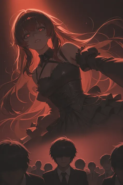 「Idol Killer」, Popular Idols Who Shine on Stage, Meanwhile, they have secrets that no one can tell anyone behind the scenes, Black Past Hidden Behind Their Glamorous Exterior, Malicious look, possessing gaze, decadent atmosphere, Darker Tones, Detailed and...
