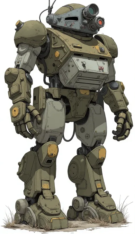 ATM-09-ST scope dog、a very elaborate model、suggests use in rough terrain and combat scenarios。with a frame that looks like、Mr.々model consists of angular panels and intricate joints It gives a realistic and immersive feeling。weathered tones of yellow and br...