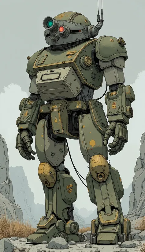taken from the front、ATM-09-ST scope dog、a very elaborate model、suggests use in rough terrain and combat scenarios。Robots are mostly dark grey and equipped with、Mr.々model consists of angular panels and intricate joints It gives a realistic and immersive fe...