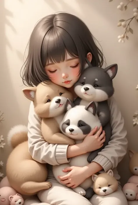動物を抱く女 FLUX v1.0