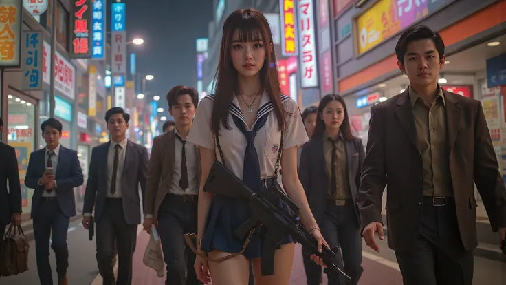 masterpiece, top quality, very detailed,Kampala , (realistic, photorealistic:1.37), (Cowboy Shots for Men  :1.3),( thighs:1.5),  Excellent Anatomy,beautiful woman,(high school girl,Actually, a small smile involving the parent of the yakuza:1.5),Keen Eyes,(...