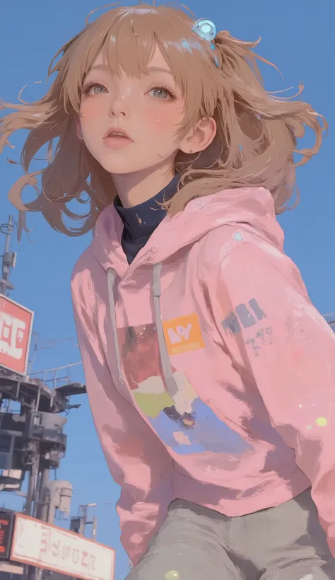 1A woman in a human hoodie laughs out loud 、 blonde、 wavy hair、 surreal collage, a contemporary artistic collage, collage artwork, New Album Jacket , Great Job ! , digital collage, ( collage ), collage art, contemporary collage, mixed media col...