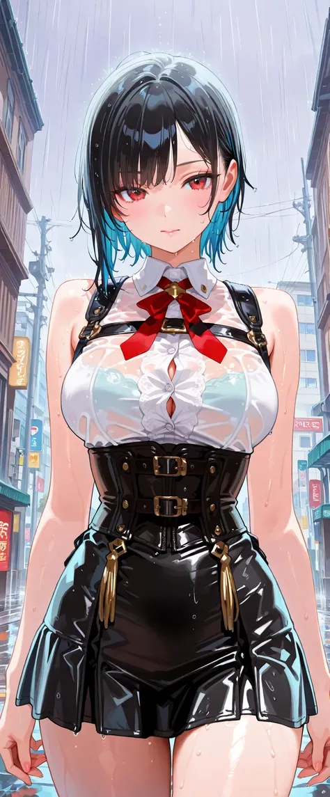 (((masterpiece)))、((top quality))、(Super Detailed)、(CG illustration )、(very beautiful ))、 cinematic lighting 、(((mechanical girl 1 person)))、 sf、apocalypse、Erotic and Wacky、battlefield(Beautiful and luxurious:1.2)、(1 girl:1.3)、facing the front, (Double Bre...
