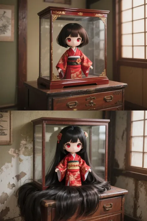 Occasionally, Japanese dolls' hair grows.