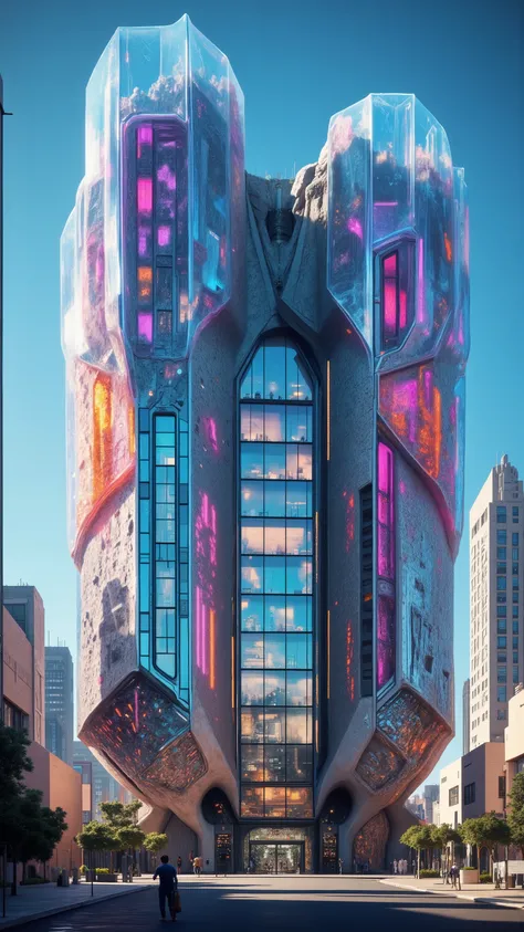 In modern-day Los Angeles, a 250-foot tall skyscraper, the frame made entirely out of a translucent quartz crystal. The outside frame is hollowed out to make the structure in just one piece. Found far inside the earth, this quartz crystal point is generic,...