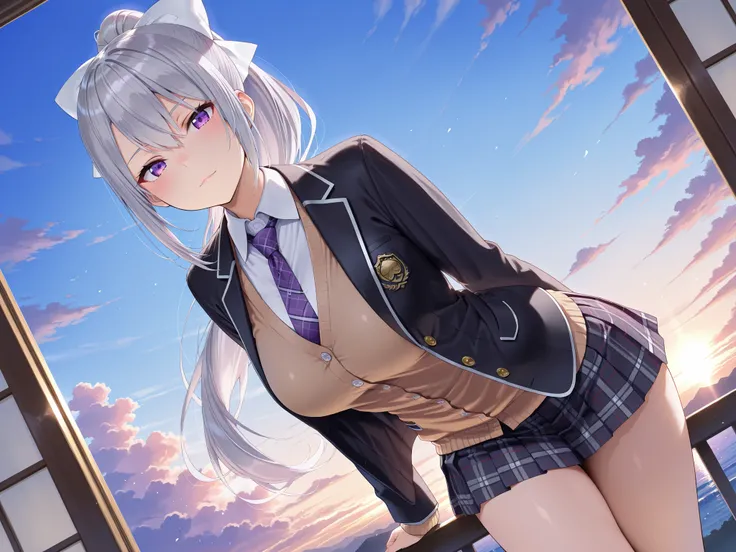 solo,masterpiece,best quality,super fine illustration、finely detail 、clear picture、UHD、HDR, amazing quality, highres, absurdres, very aesthetic, high resolution, ultra detailed, perfect details,nijikaede,purple eye,grey hair,long eyelashes,long hair,ponyta...
