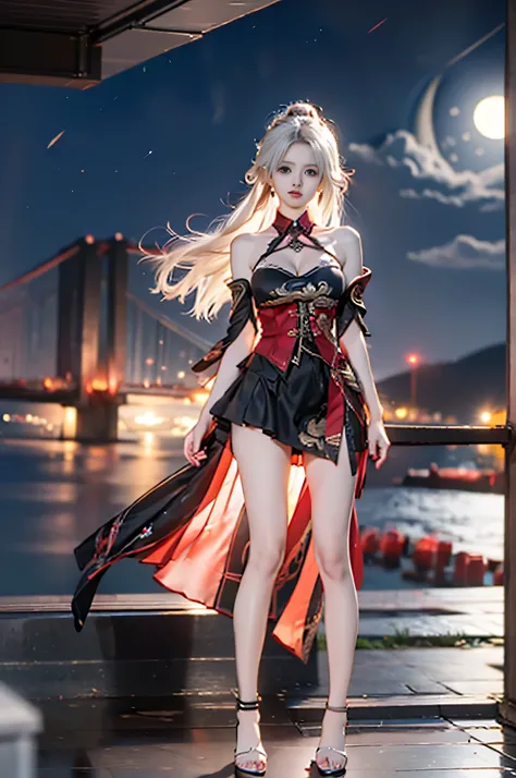 kiana jixing, 3rd clothes, clothes: jixing chinese clothes, purple cross-shaped pupils, 1girl, single black fingerless glove, purple eyes, white hair,  ,,((full body, from below)), (masterpiece, best quality, ultra-detailed, 8k), realistic, a beautiful sex...