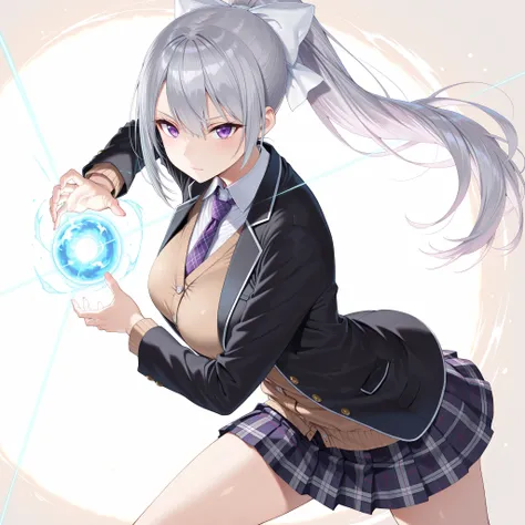 solo,masterpiece,best quality,super fine illustration、finely detail 、clear picture、UHD、HDR, amazing quality, highres, absurdres, very aesthetic, high resolution, ultra detailed, perfect details,nijikaede,purple eye,grey hair,long eyelashes,long hair,ponyta...