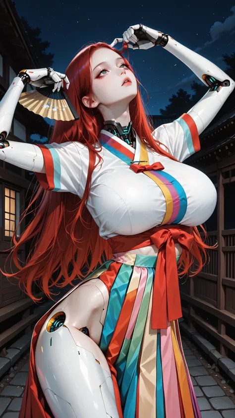 masterpiece, best quality, vibrant, very aesthetic, high contrast, (semi-realistic), newest, koreanai, best_quality, finely_detailed_eyes_and_detailed_face, (1 girl, solo, centered composition),long_hair, straight_hair, no bangs, forehead, gray_eyes, (huge...