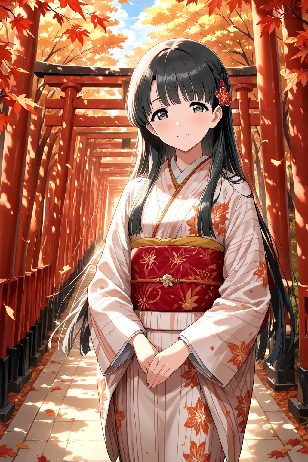 京都「伏見稲荷」の千本鳥居　アニメ「アイドルマスターシンデレラガールズ」より　小早川紗枝