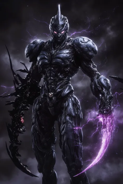 • Height: Becomes 7 feet tall , towering like an eldritch warlord . • Horns: A crown of blackened , resembling a Vasto Lorde’s or a Shadow Monarch’s helm . • Full Hollow Exoskeleton: A fusion of Vasto Lorde bone armor and shadow-forged plating , making him...
