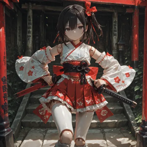 Shelley Gee, (masterpiece, top quality, High Definition: 1.2), girls, Alone, dark brown eyes,      frills、lace fabric、black hair、pantyhose、Women's Funny Faces、sleeves are bordered with lace  、Slightly Short Bob、 １35 cm 、elementary school student、cute face、...